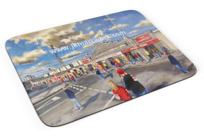 Pittodrie Stadium 'Going to the Match' Fine Art Mouse Mat - Aberdeen FC